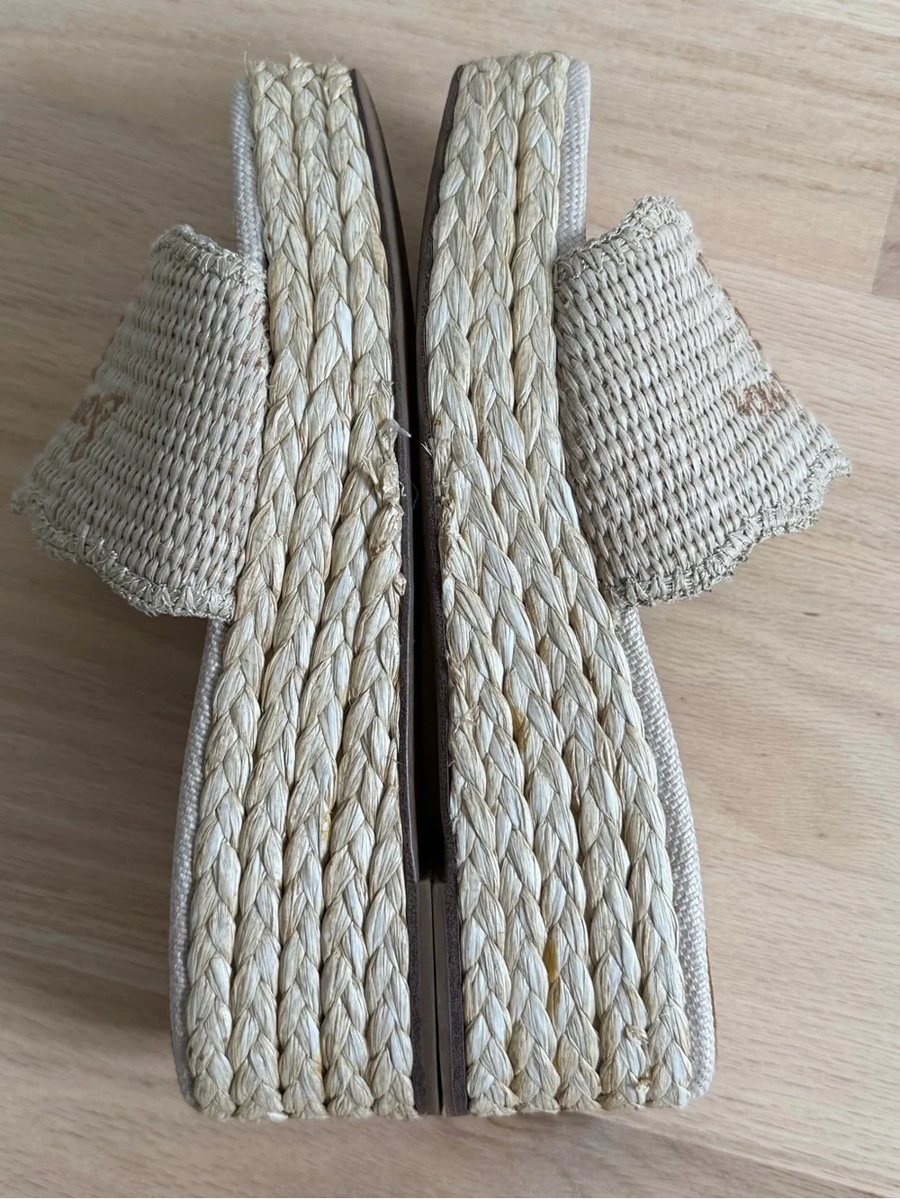 Sam Edelman Camila Espadrille Platform Slide Wedge Sandal Sand Size 10